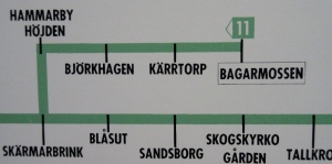 Tunnelbanekarta 1960-tal, Bagarmossen